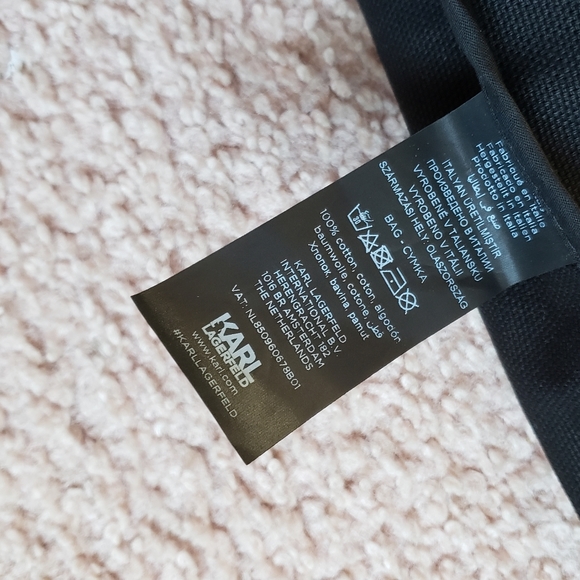 NWT Karl Lagerfeld Tote Bag Karl Lagerfeld Motif on Front AND Back! Tote Bag - Picture 6 of 16